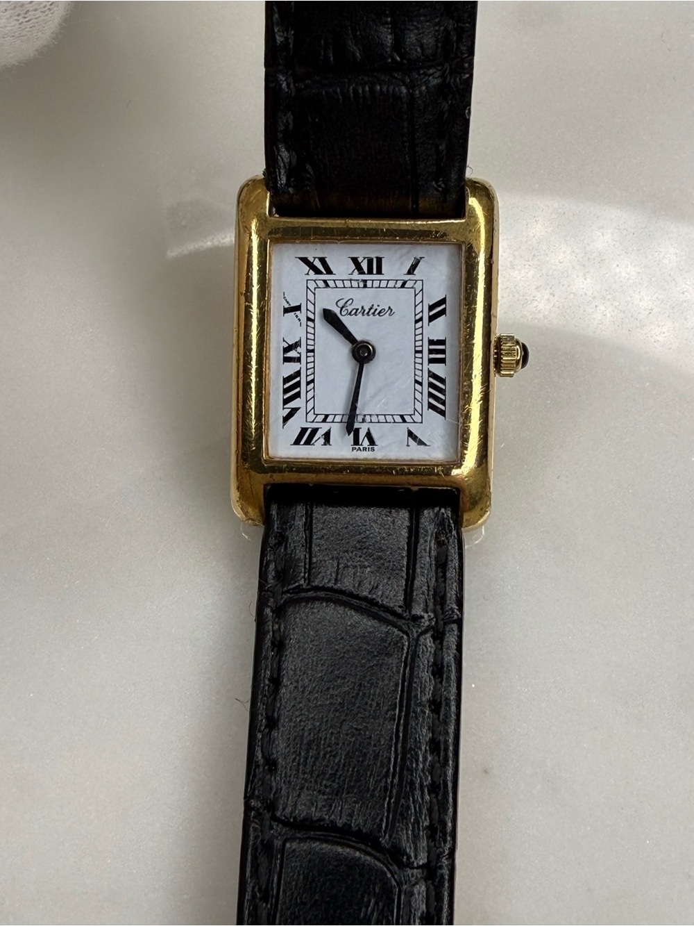 Auth Vintage Cartier Tank 18k Electroplated 1970s 21x28mm Manual Wind Movement - Picture 2 of 16